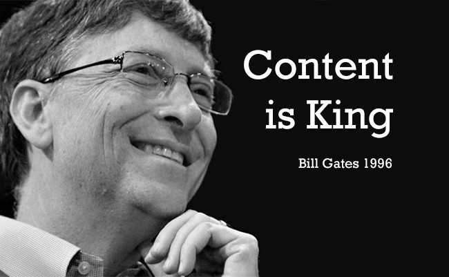 Citazione di Bill Gates su content is king