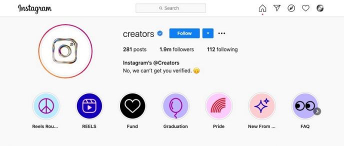 Logo des Instagram Creator Accounts. Ein spezielles Instagram-Konto, dem Modeblogger folgen können.