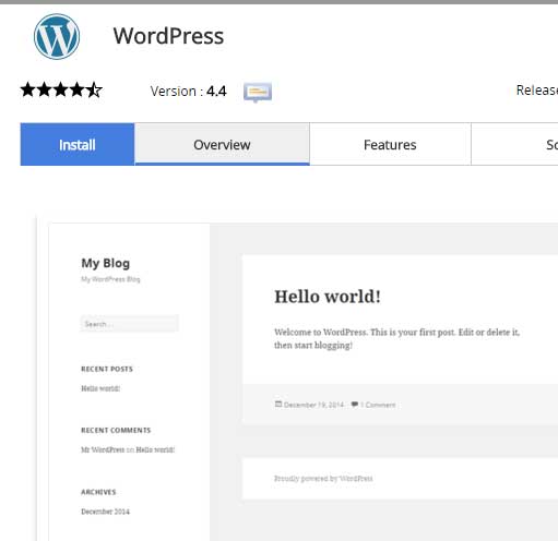 What is wordpress install